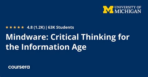 Mindware: Critical Thinking for the Information Age .